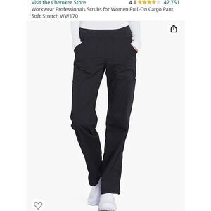 Workwear Professionals Scrubs for Women Pull-On Cargo Pant, Soft Stretch WW170